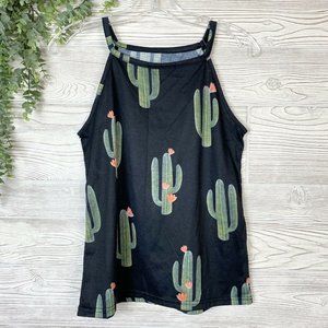 Cactus Print Rocker Tank Small